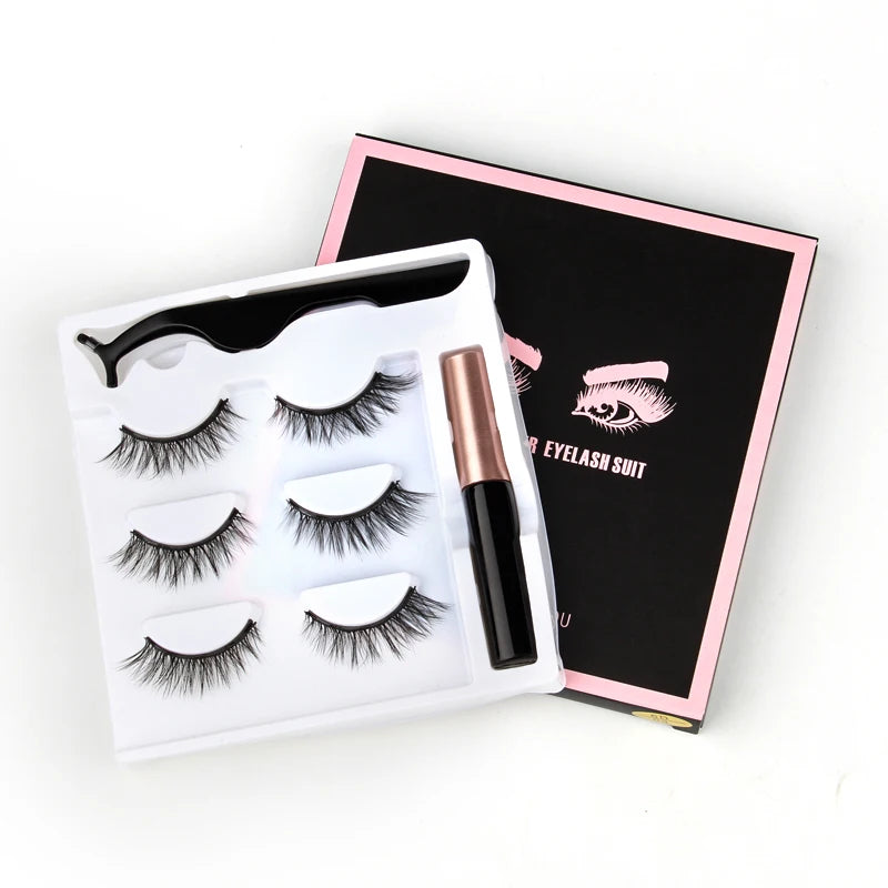 Magnetic 3D Mink Eyelashes with Eyeliner