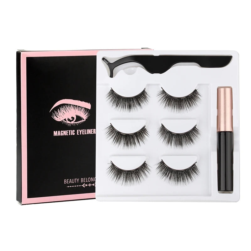Magnetic 3D Mink Eyelashes with Eyeliner