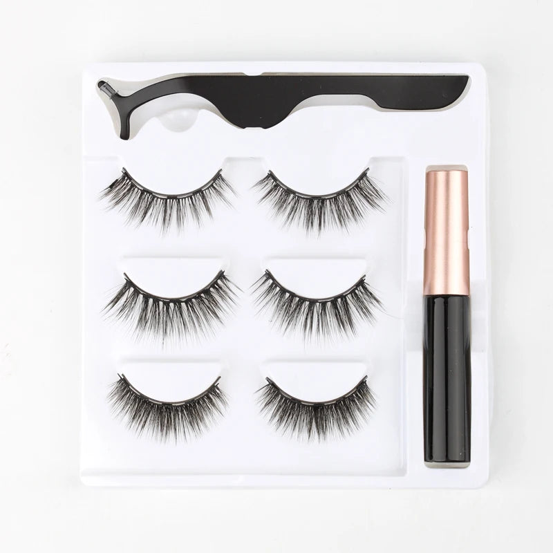 Magnetic 3D Mink Eyelashes with Eyeliner