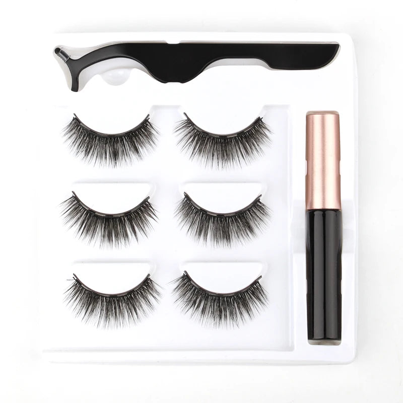 Magnetic 3D Mink Eyelashes with Eyeliner