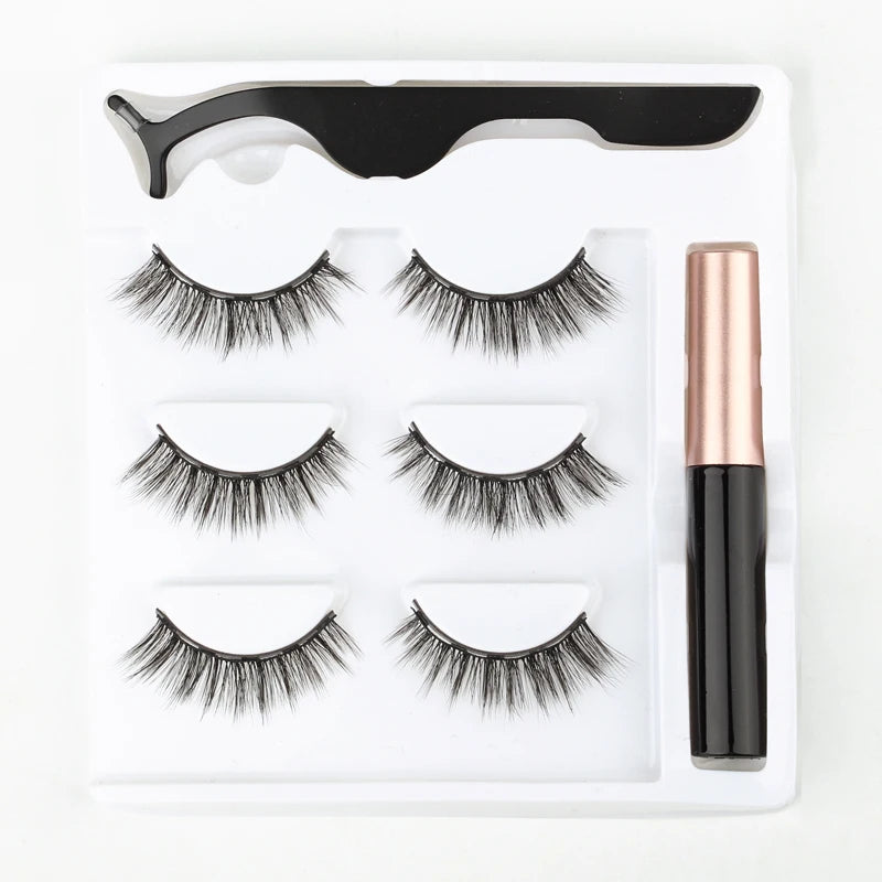 Magnetic 3D Mink Eyelashes with Eyeliner
