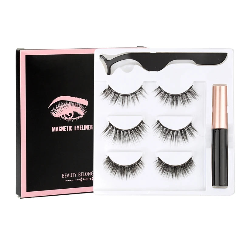 Magnetic 3D Mink Eyelashes with Eyeliner