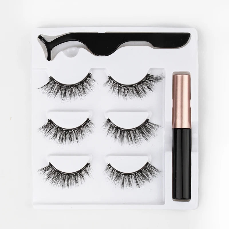 Magnetic 3D Mink Eyelashes with Eyeliner