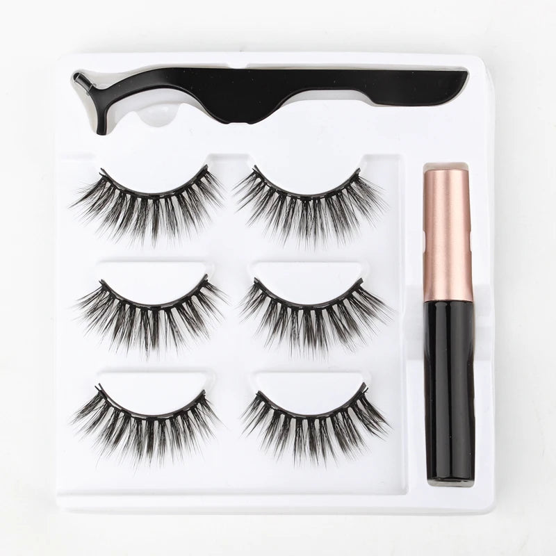 Magnetic 3D Mink Eyelashes with Eyeliner