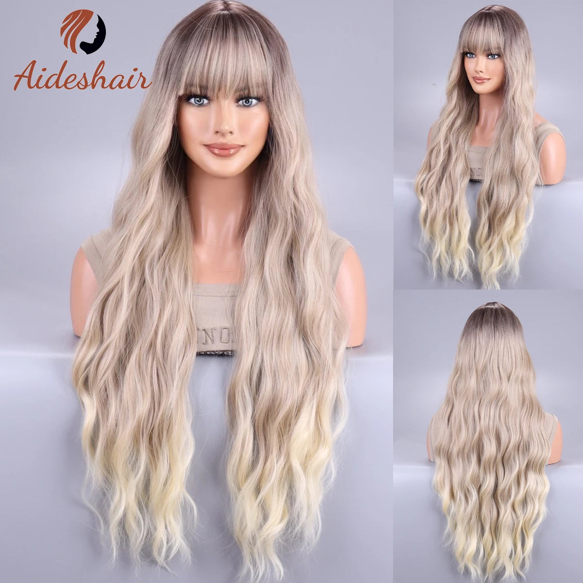 Long Wavy Ombre Wig – Black to Pink (Cosplay Style)
