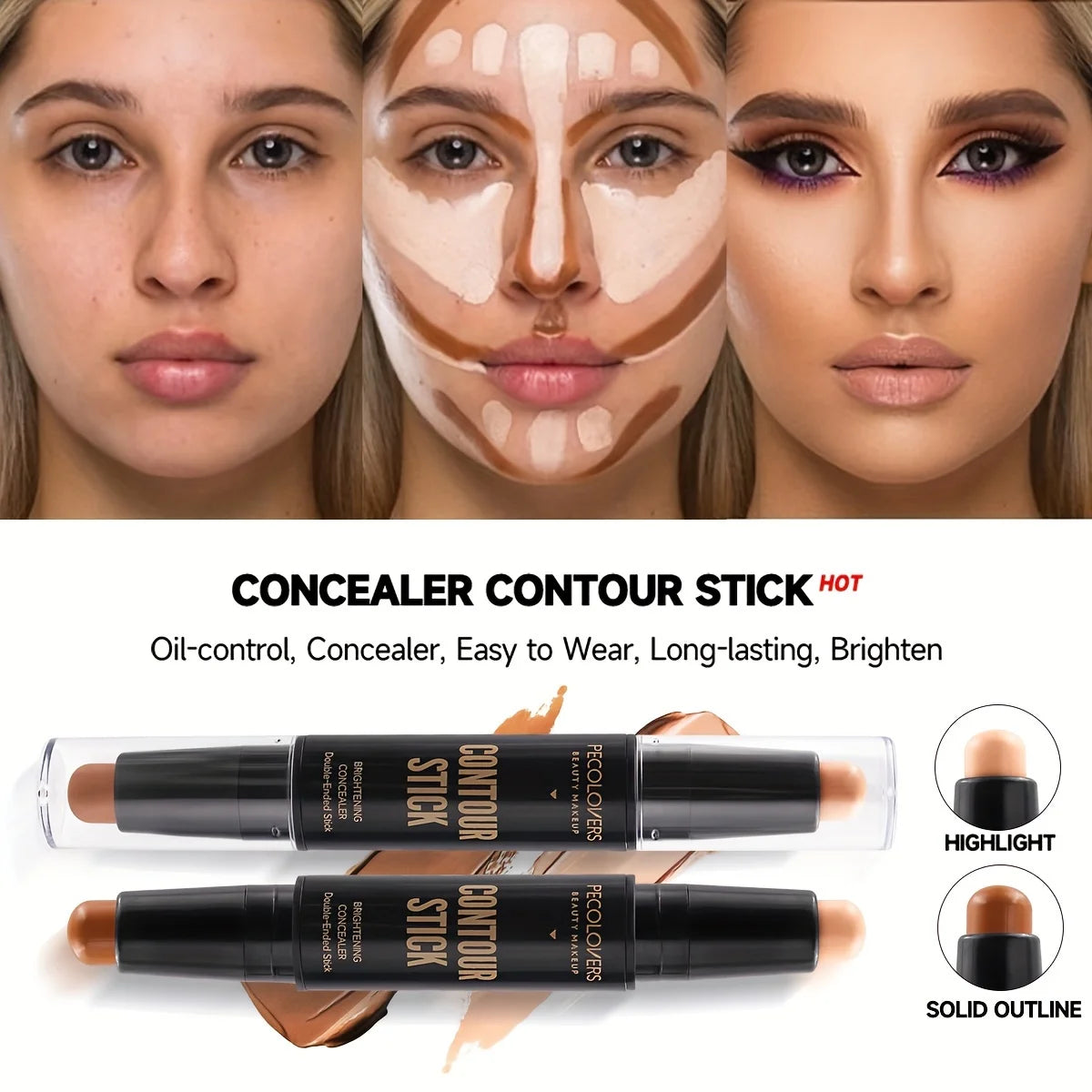 Face Concealer Contour Stick & Bronzer Duo