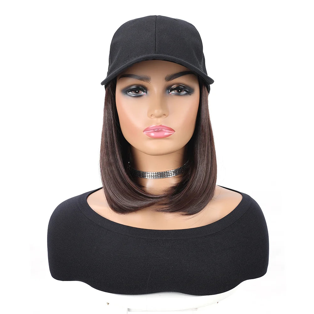 Baseball Cap with Built-In Hair Extensions