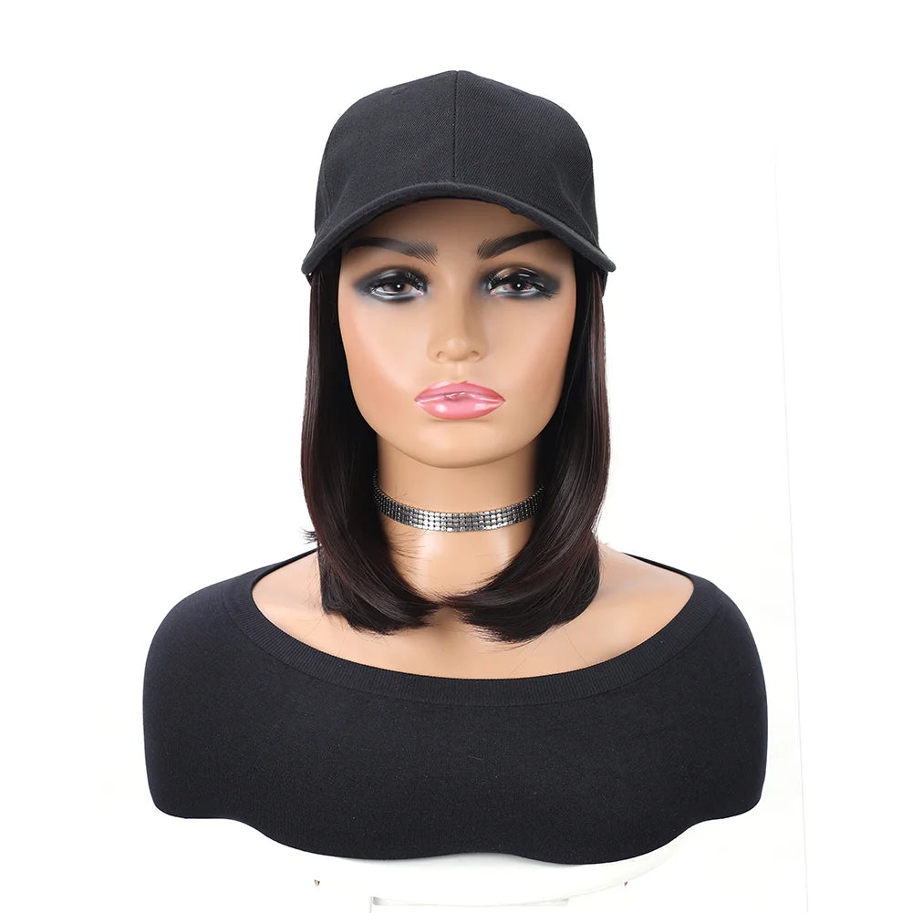 Baseball Cap with Built-In Hair Extensions