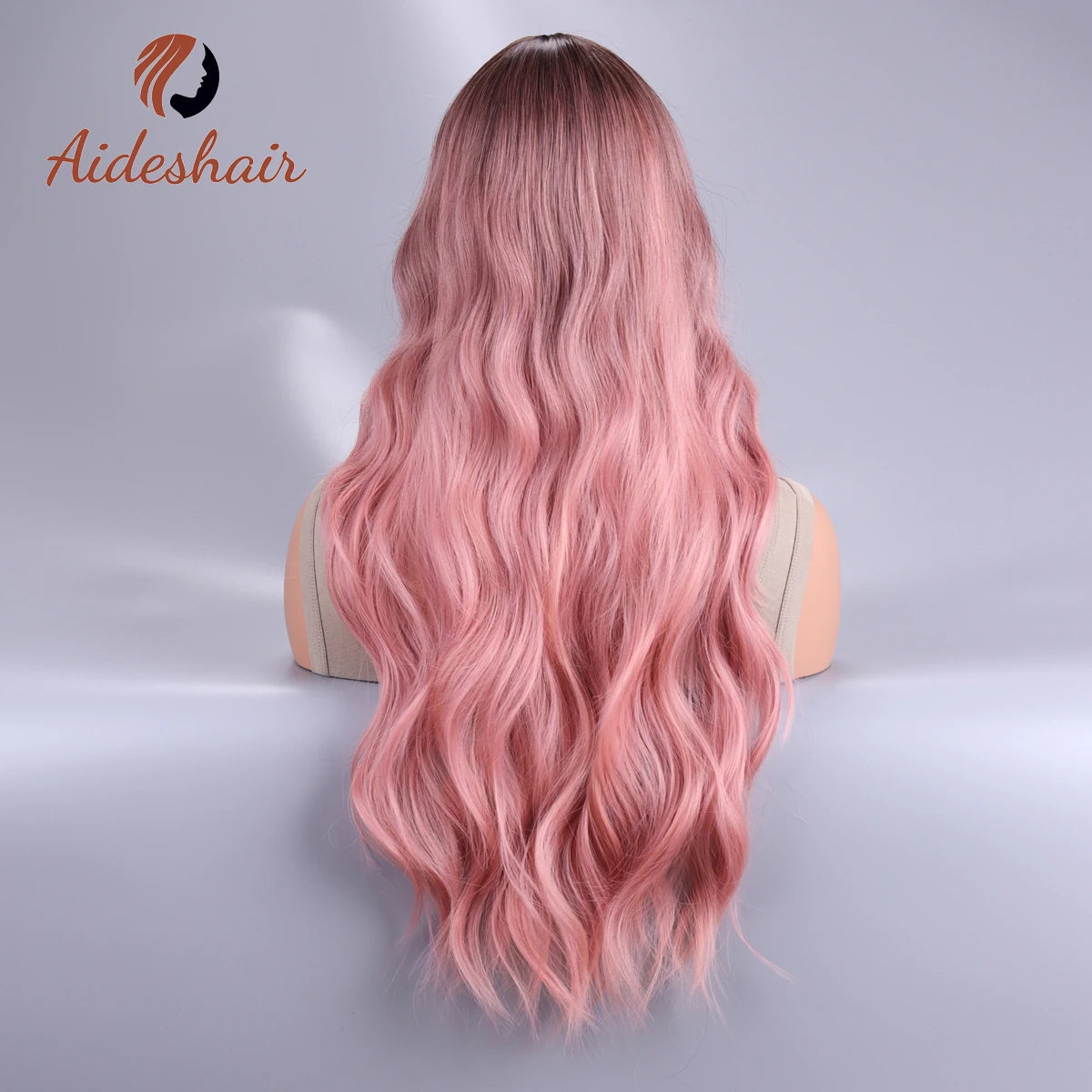 Long Wavy Ombre Wig – Black to Pink (Cosplay Style)