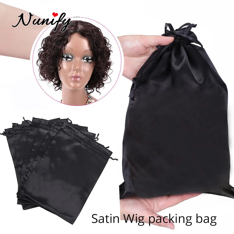 Satin Wig Storage Bag with Drawstring