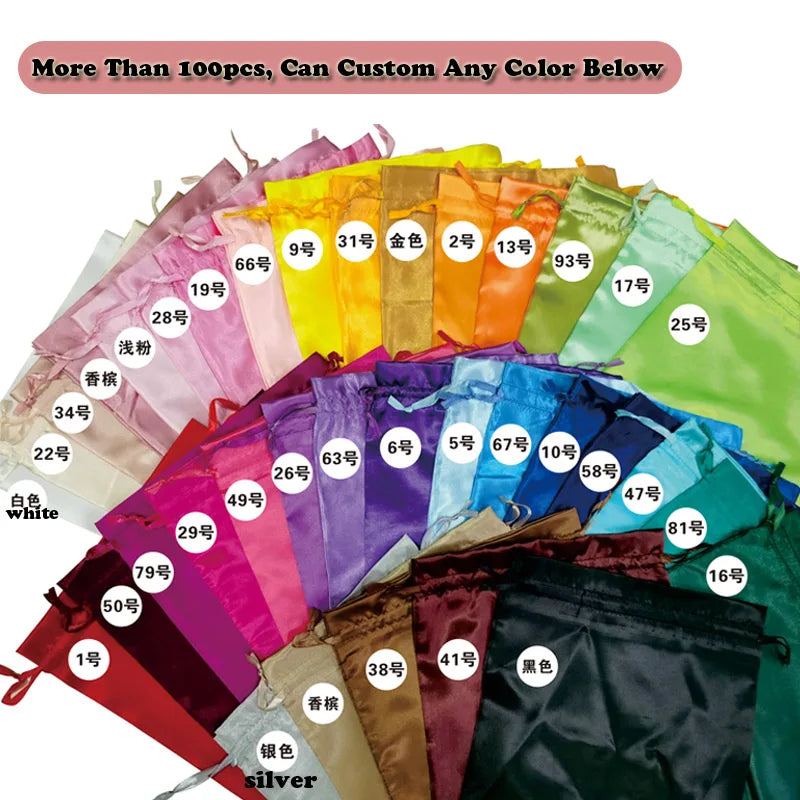Satin Wig Storage Bag with Drawstring