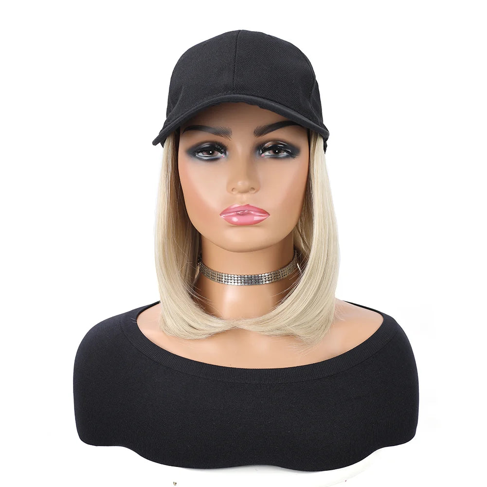 Baseball Cap with Built-In Hair Extensions