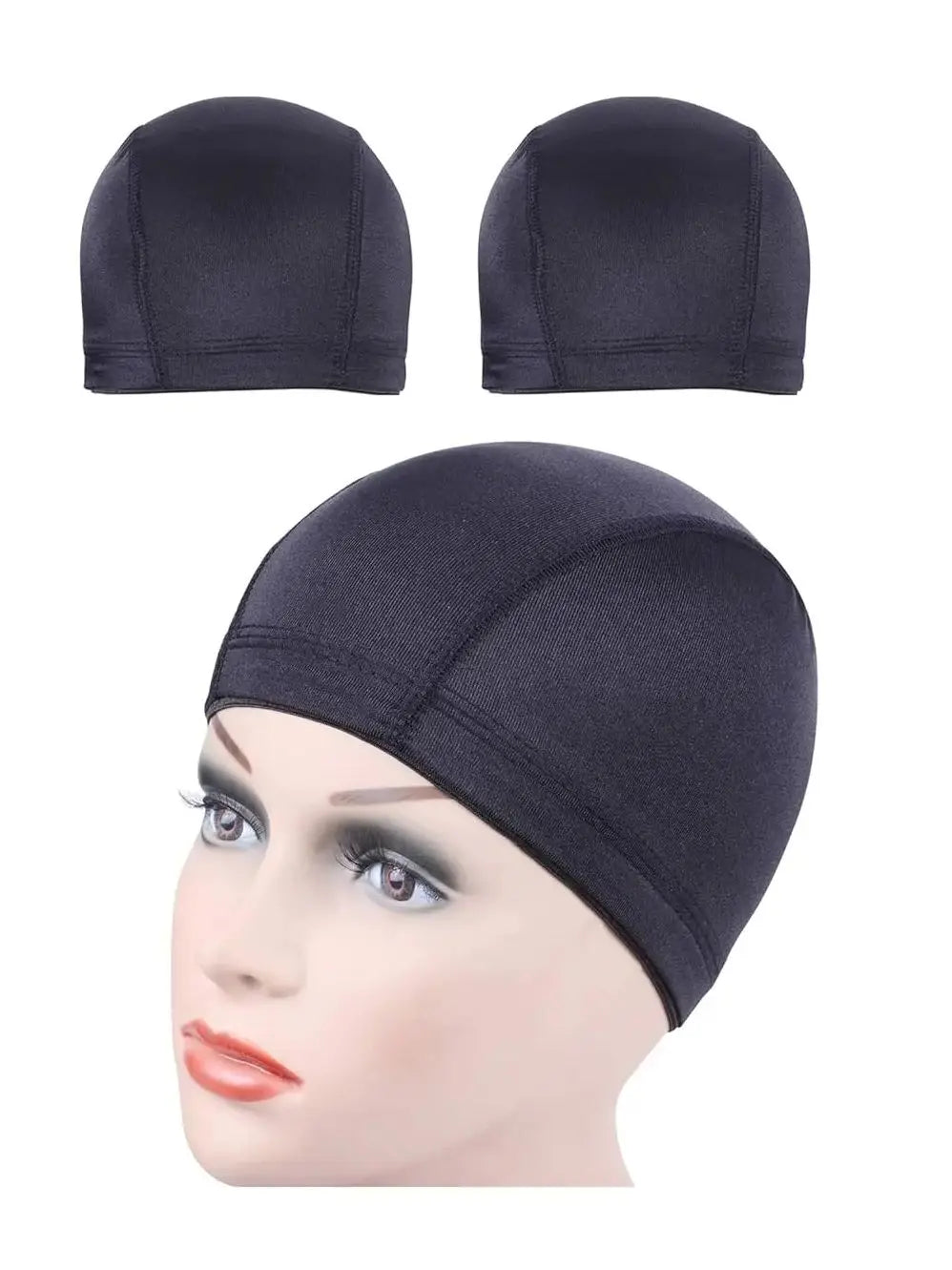 Black Dome Wig Caps (2-Pack)