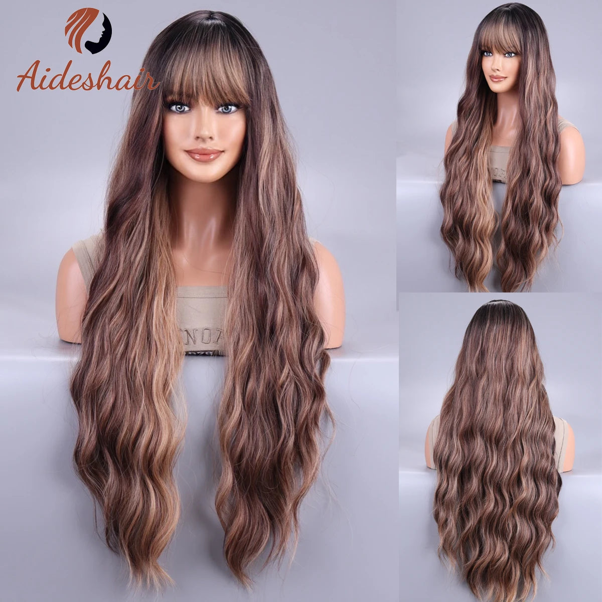 Long Wavy Ombre Wig – Black to Pink (Cosplay Style)