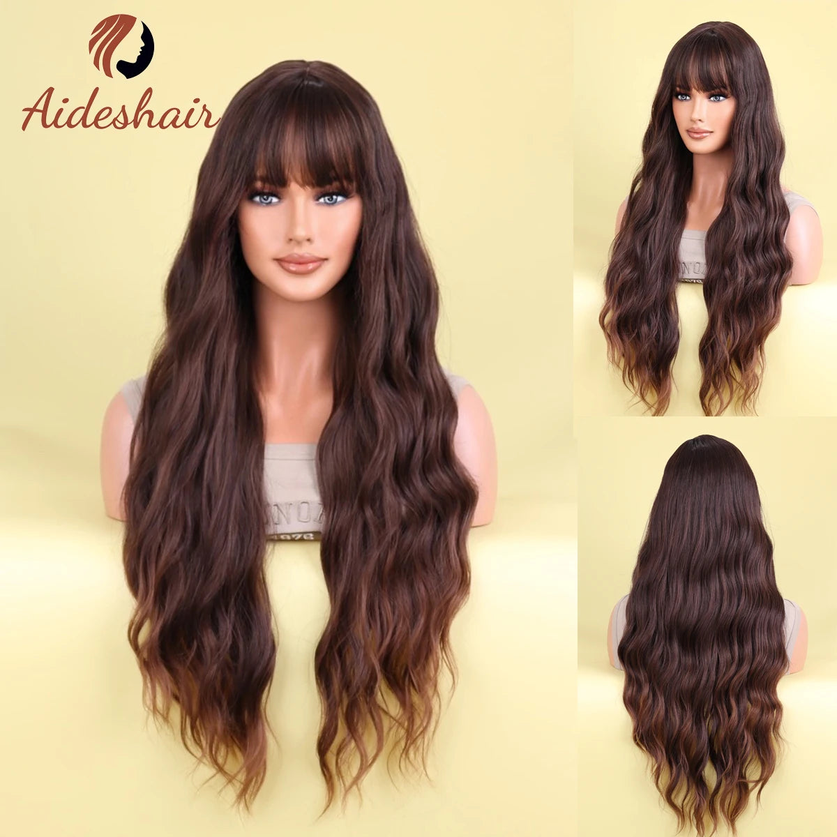 Long Wavy Ombre Wig – Black to Pink (Cosplay Style)