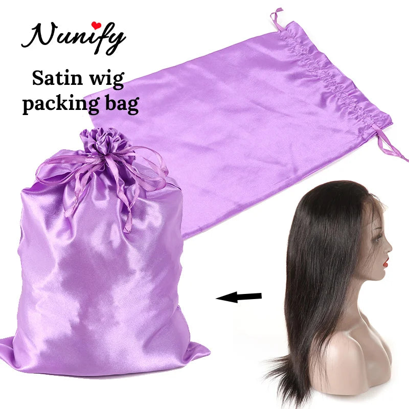 Satin Wig Storage Bag with Drawstring