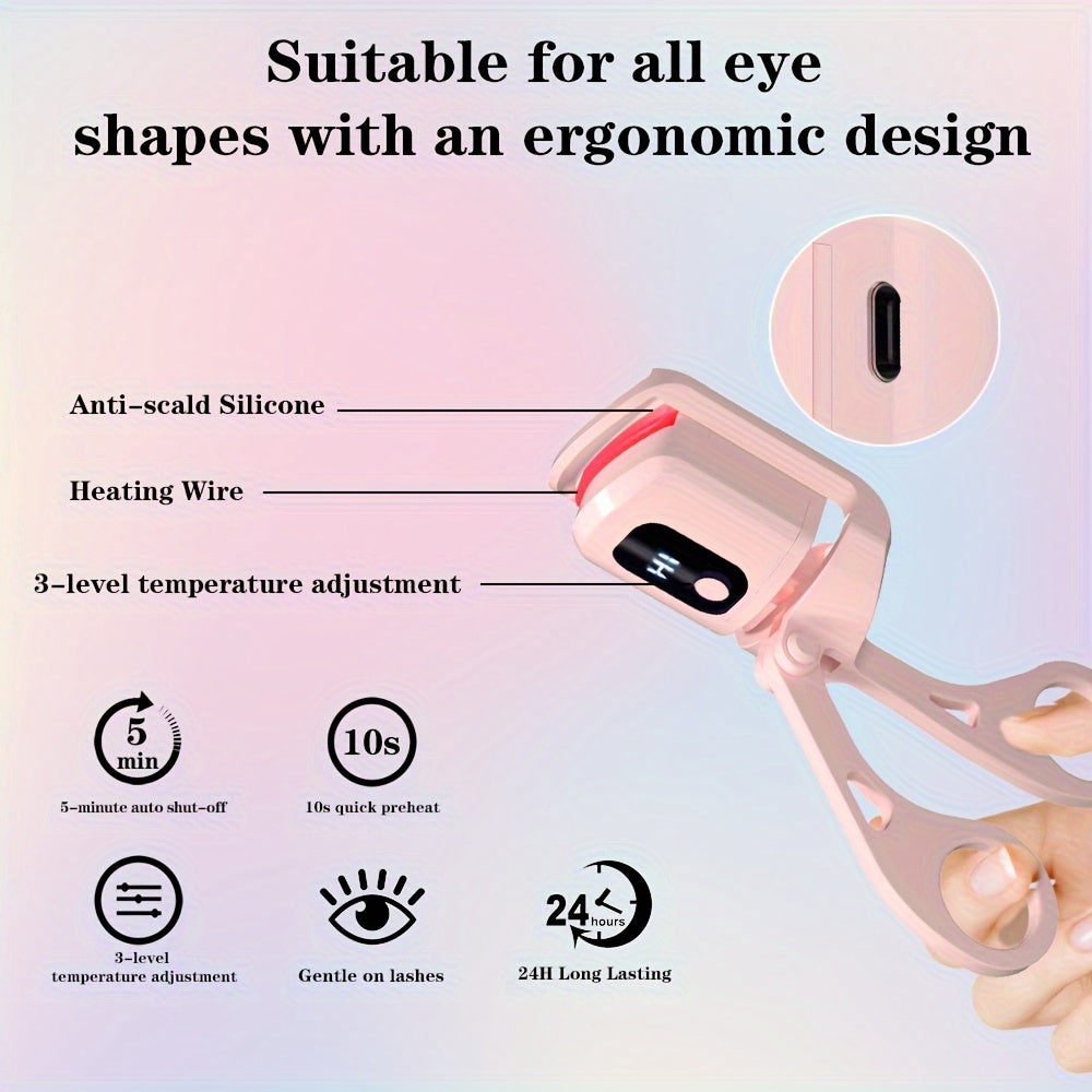 Heated Eyelash Curler (3 Heat Modes + USB Rechargeable)