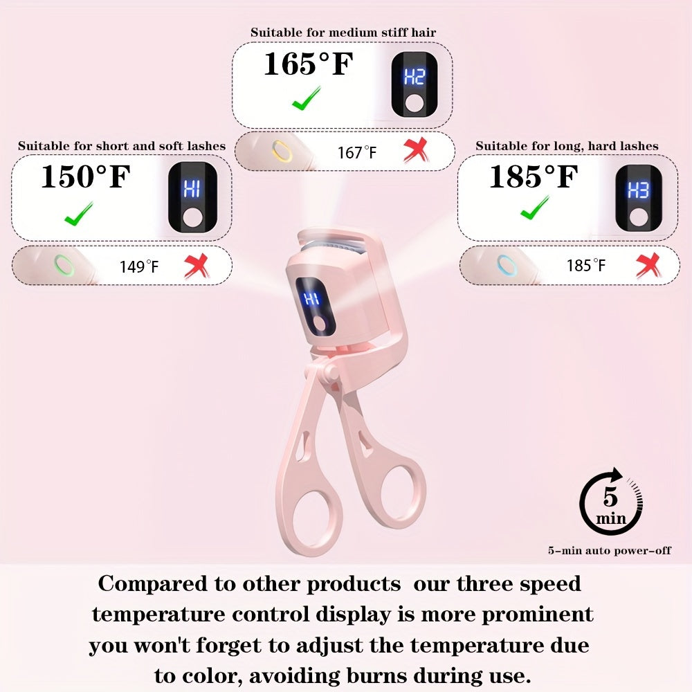 Heated Eyelash Curler (3 Heat Modes + USB Rechargeable)