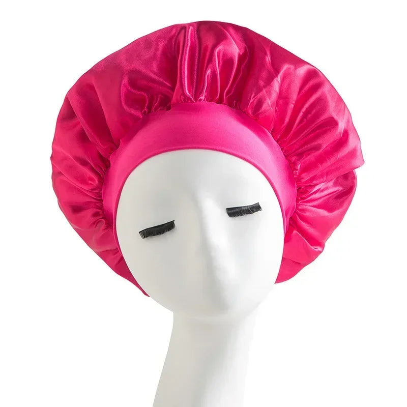 Satin Wide-Brim Sleep Bonnet