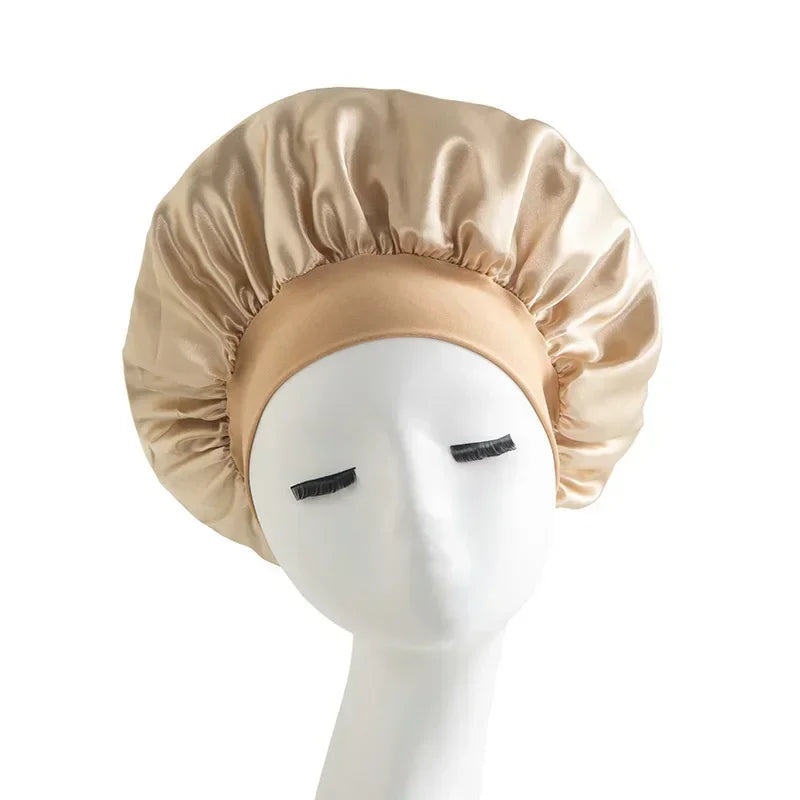 Satin Wide-Brim Sleep Bonnet