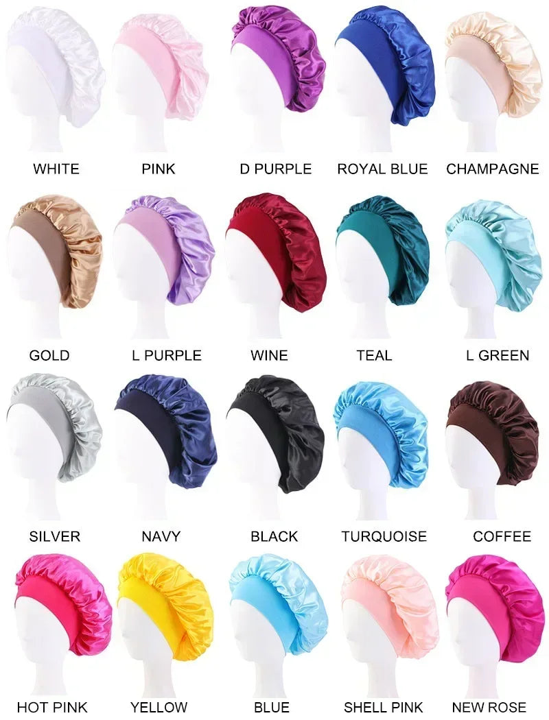 Satin Wide-Brim Sleep Bonnet