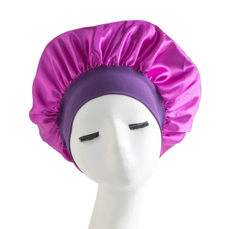 Satin Wide-Brim Sleep Bonnet