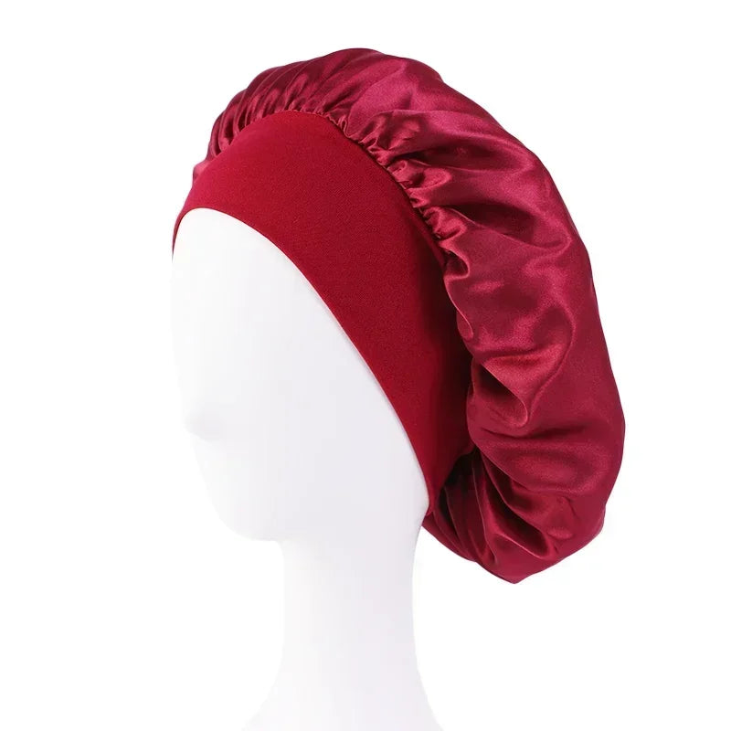 Satin Wide-Brim Sleep Bonnet