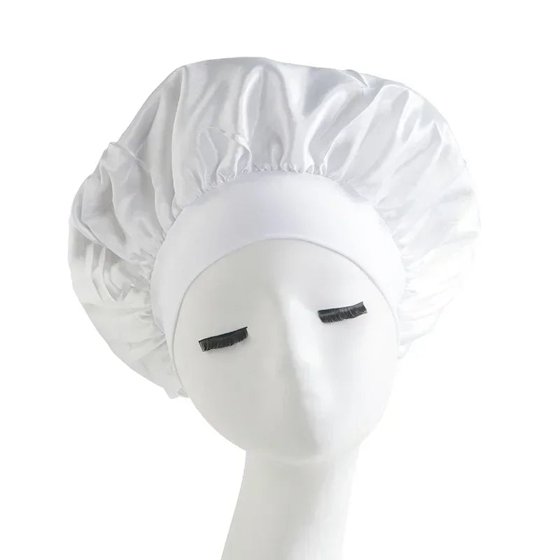 Satin Wide-Brim Sleep Bonnet