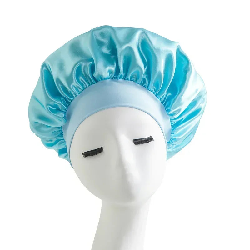 Satin Wide-Brim Sleep Bonnet