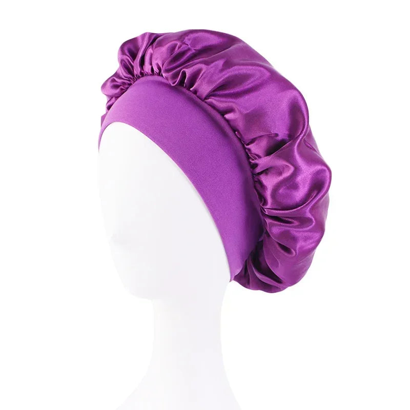 Satin Wide-Brim Sleep Bonnet