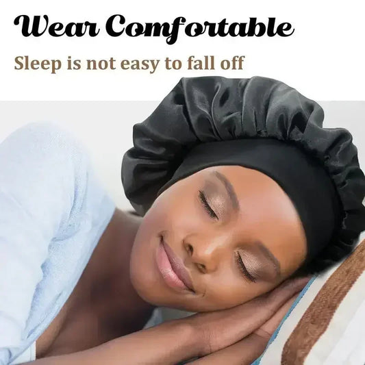 Satin Wide-Brim Sleep Bonnet