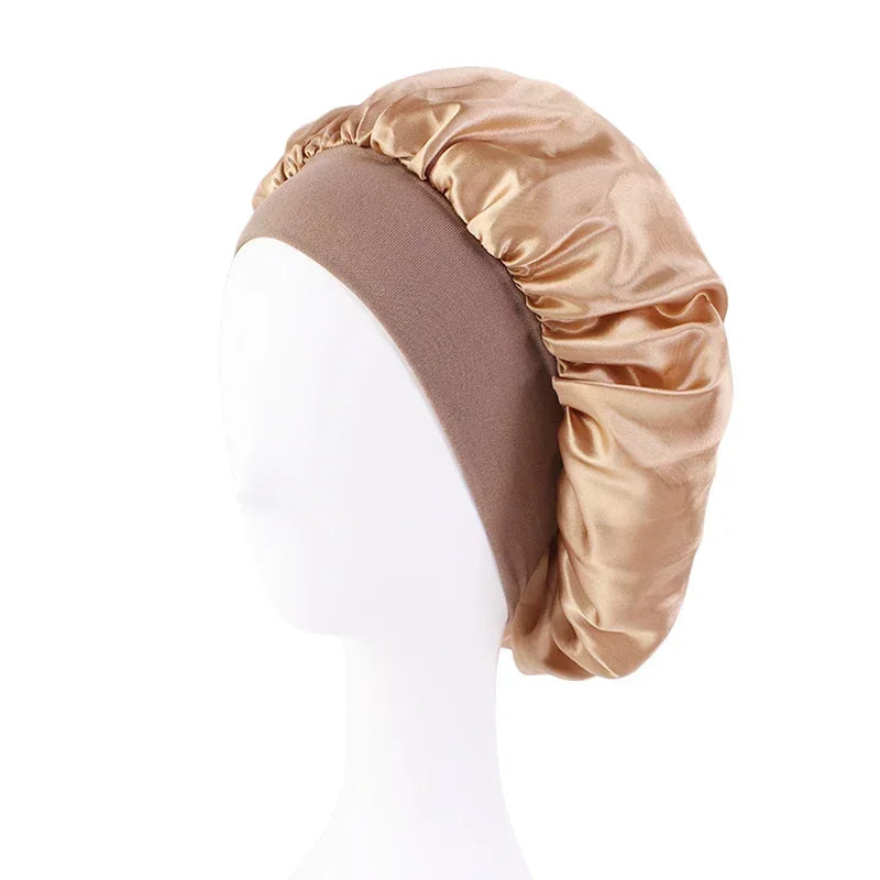 Satin Wide-Brim Sleep Bonnet