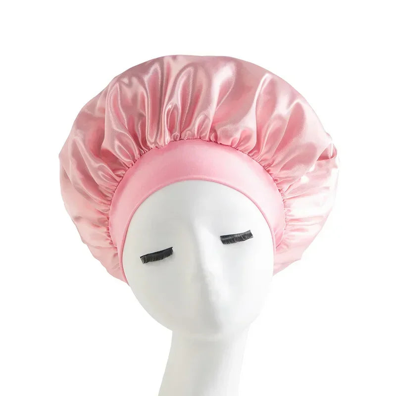 Satin Wide-Brim Sleep Bonnet