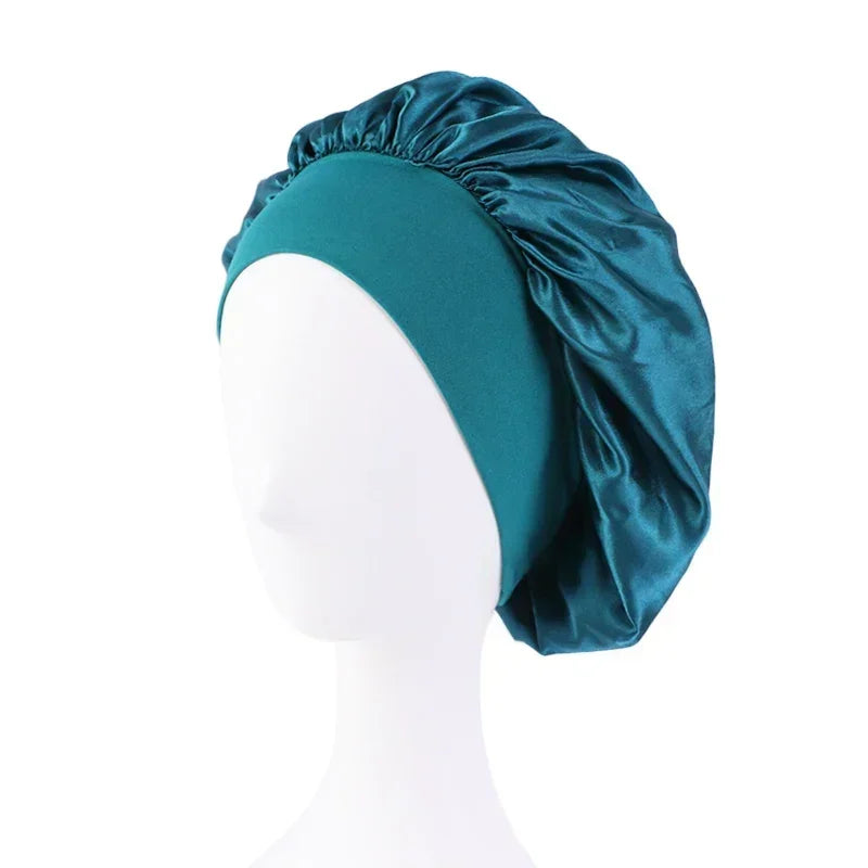 Satin Wide-Brim Sleep Bonnet