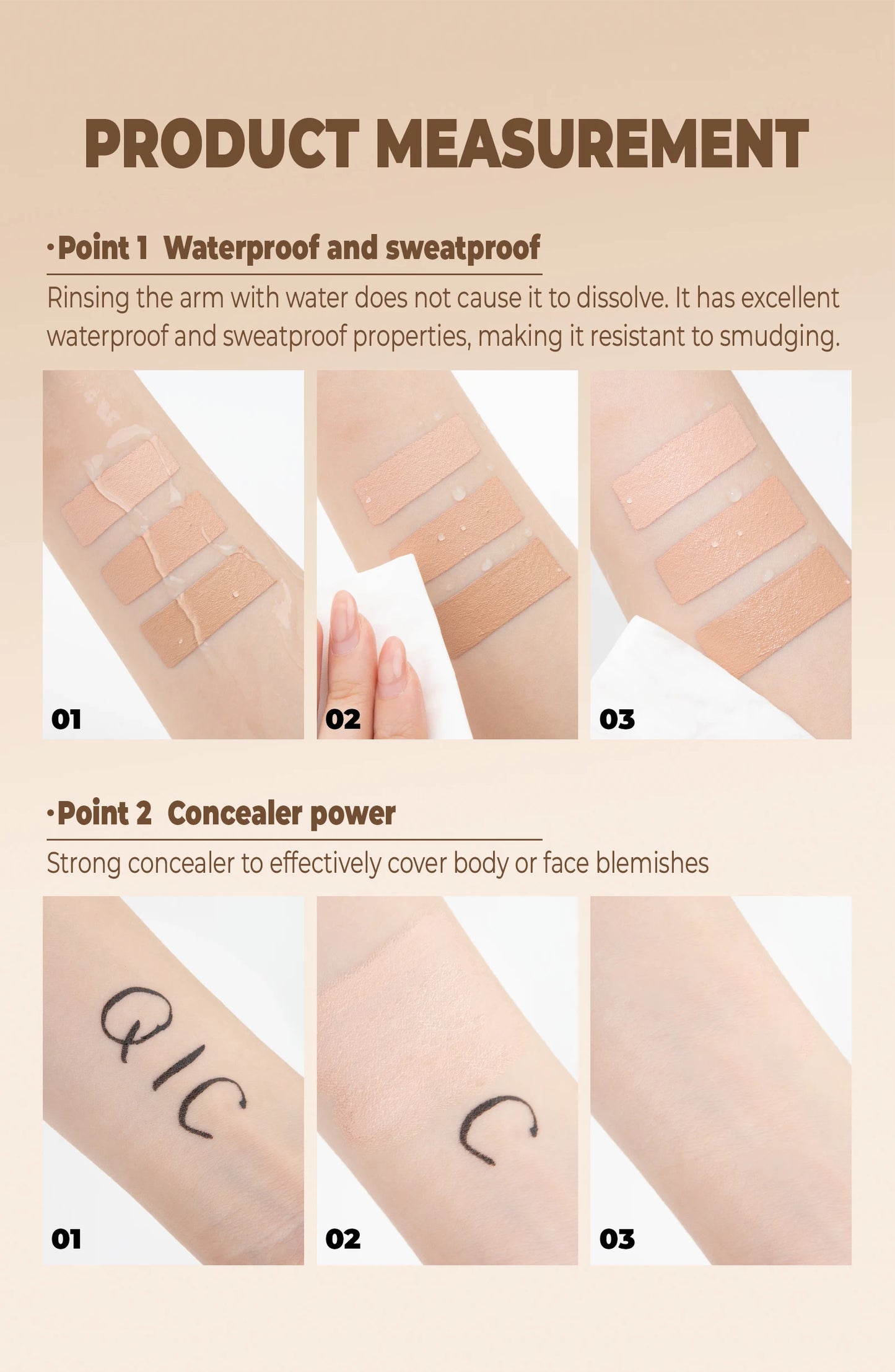 Waterproof Full Coverage Concealer for Tattoos & Scars