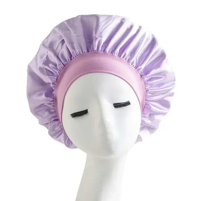 Satin Wide-Brim Sleep Bonnet