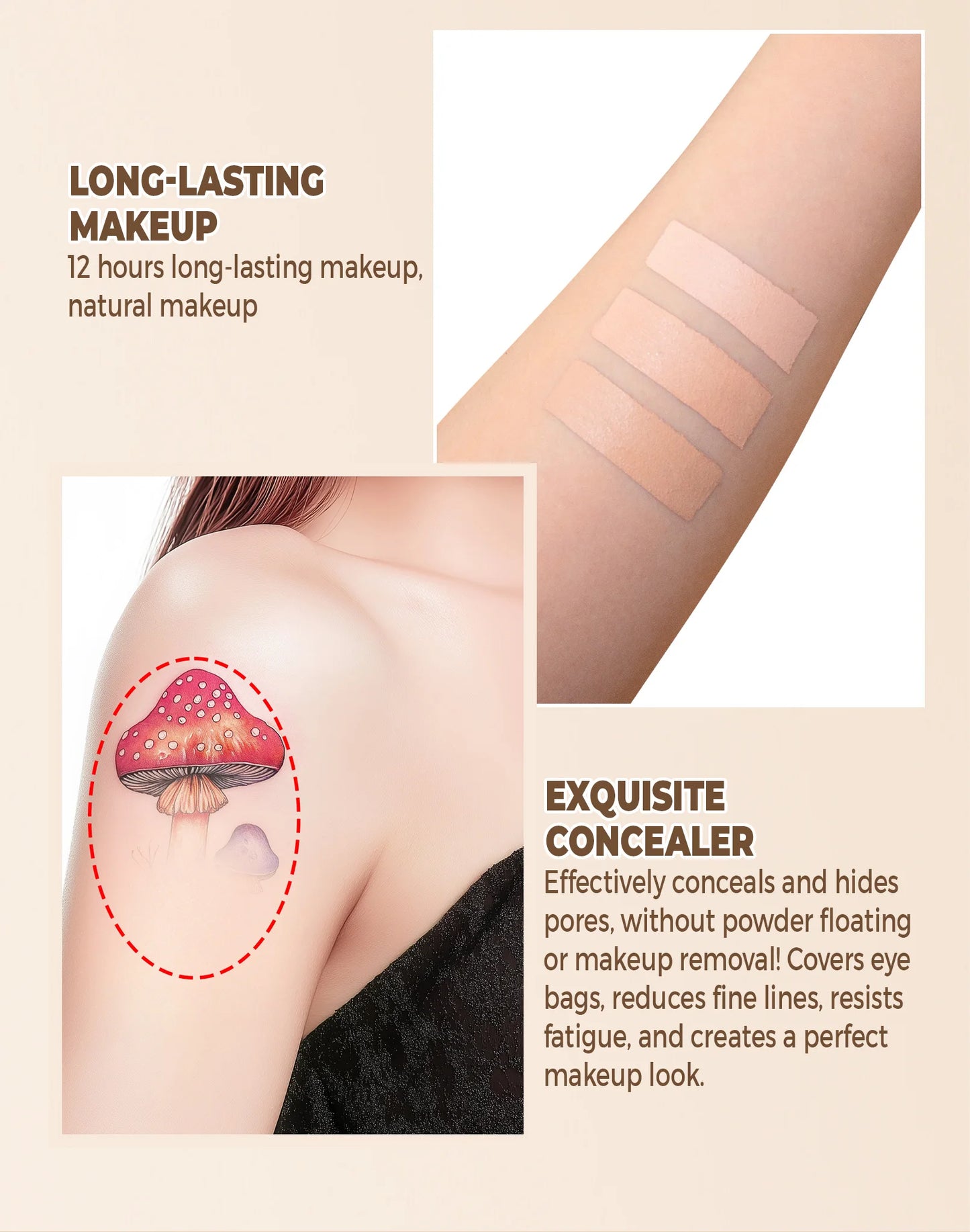 Waterproof Full Coverage Concealer for Tattoos & Scars