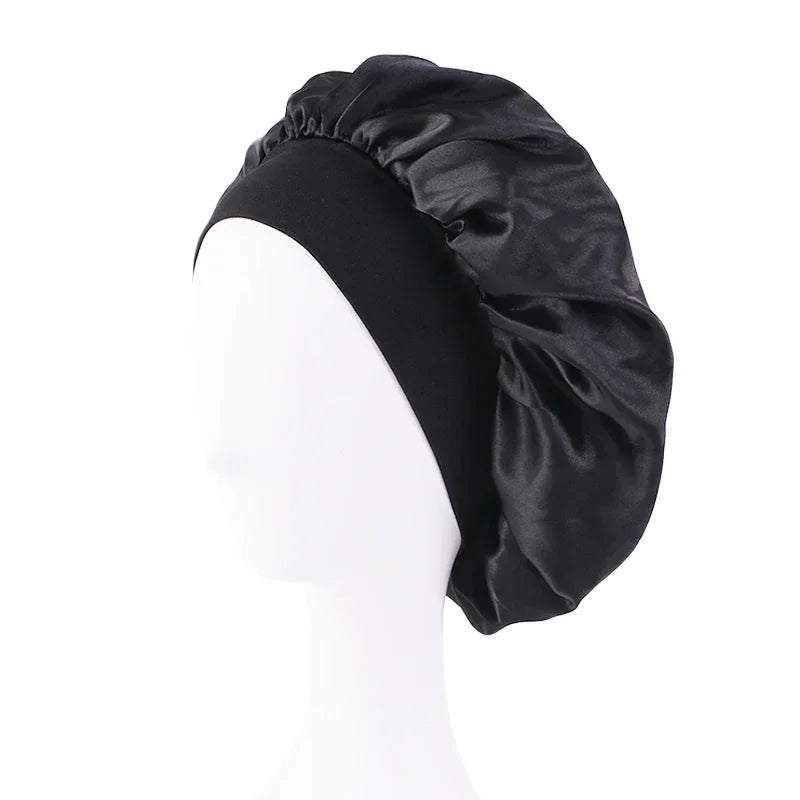 Satin Wide-Brim Sleep Bonnet