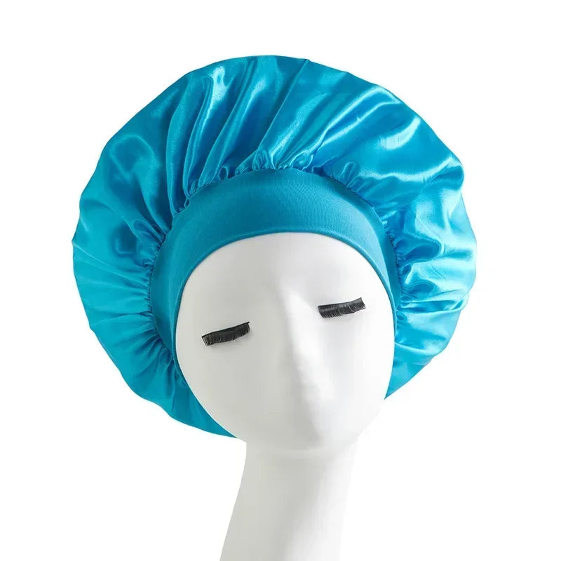 Satin Wide-Brim Sleep Bonnet