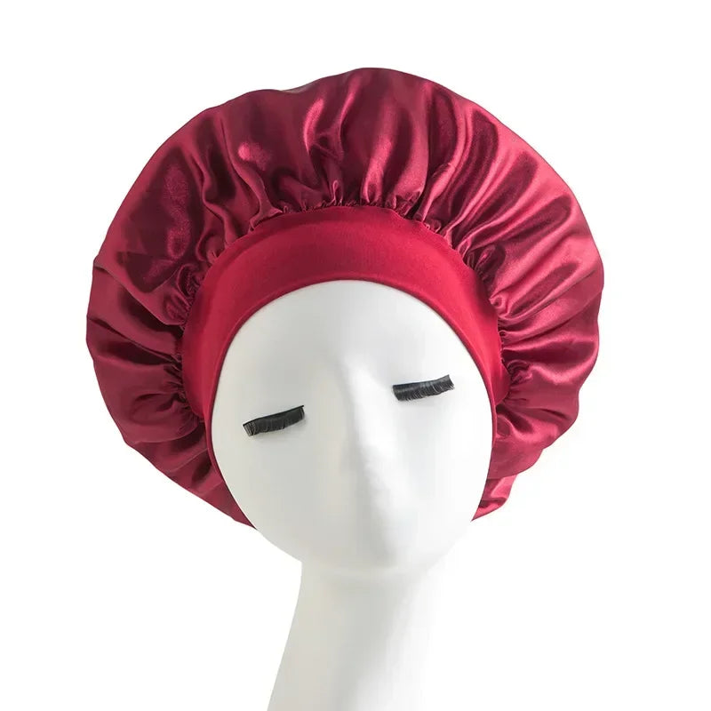 Satin Wide-Brim Sleep Bonnet