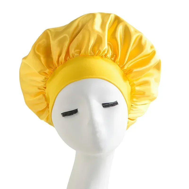 Satin Wide-Brim Sleep Bonnet
