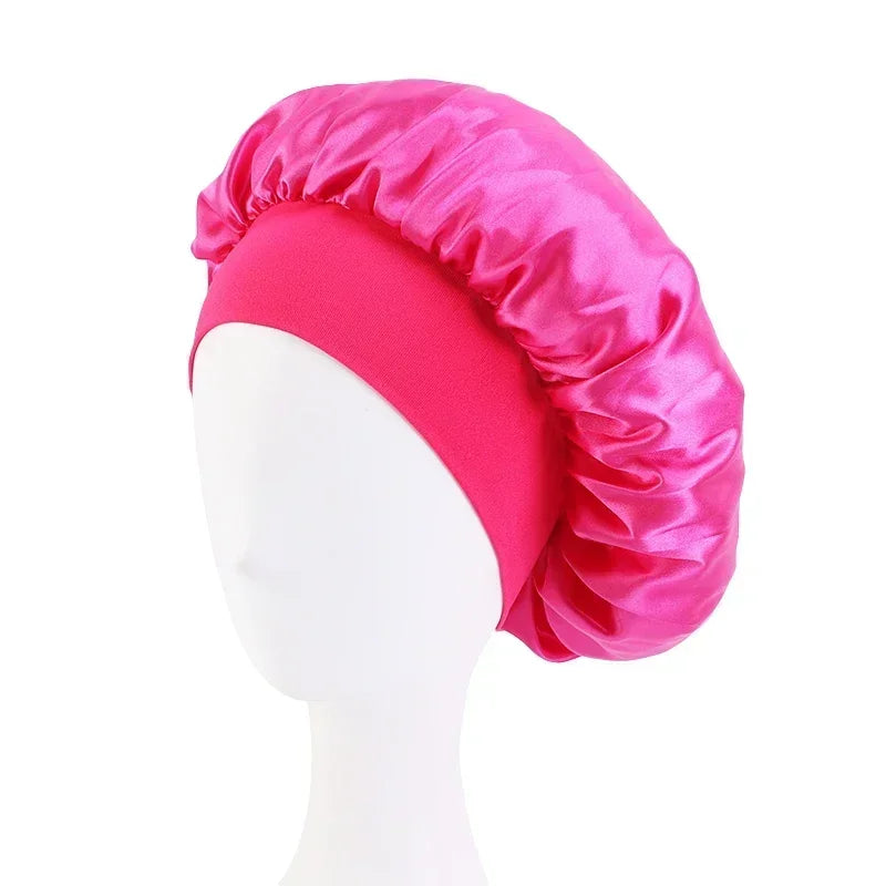 Satin Wide-Brim Sleep Bonnet