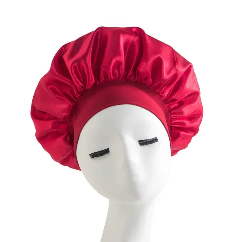 Satin Wide-Brim Sleep Bonnet