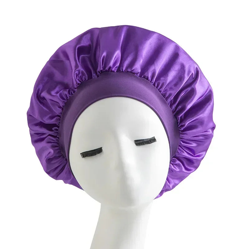 Satin Wide-Brim Sleep Bonnet
