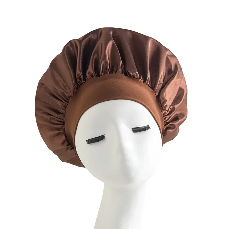 Satin Wide-Brim Sleep Bonnet