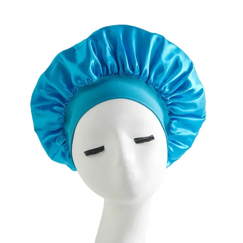 Satin Wide-Brim Sleep Bonnet