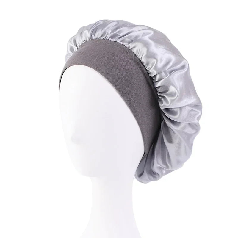 Satin Wide-Brim Sleep Bonnet