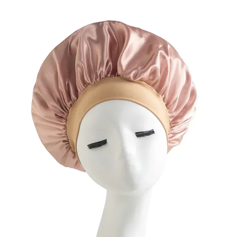 Satin Wide-Brim Sleep Bonnet