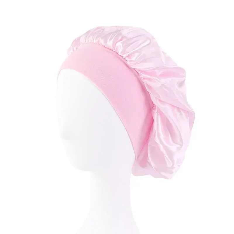 Satin Wide-Brim Sleep Bonnet