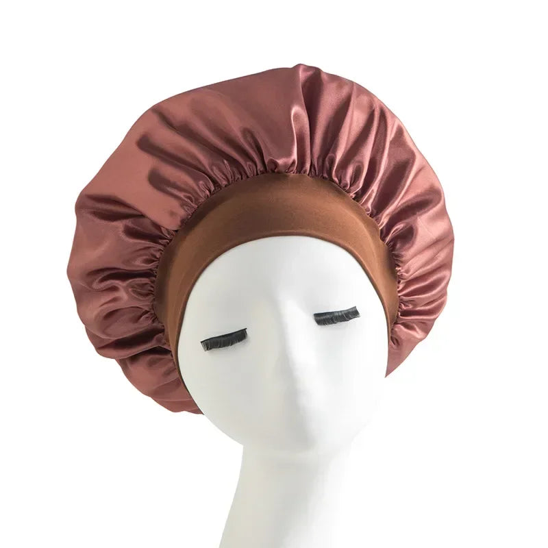 Satin Wide-Brim Sleep Bonnet